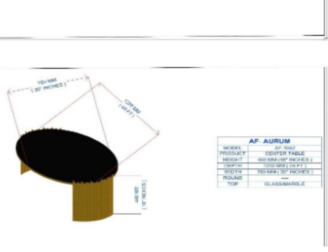 Luxury Oval Black Glass Table with Gold Base