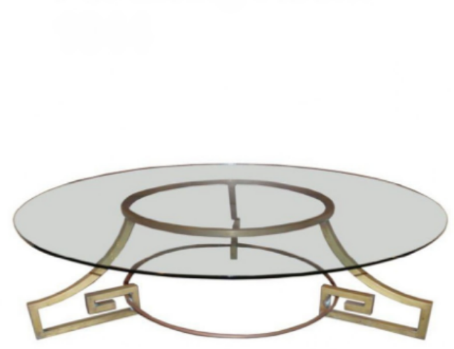 Modern Round Glass Dining Table with Gold Base