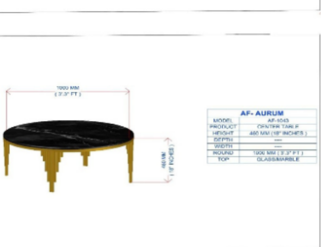 Modern Black Glass Table with Gold Legs