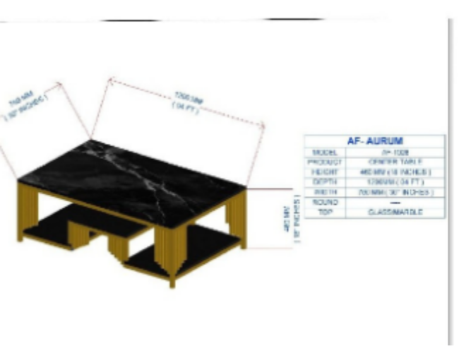 Modern Luxury Marble Top Table with Gold Base