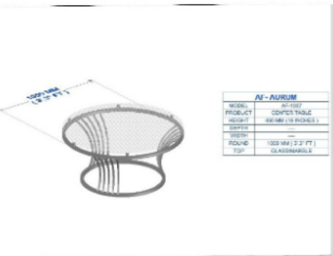 Modern Round Glass Table with Metal Wire Base