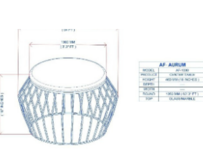 Modern Round Table with Gold Frame and Black Glass Top