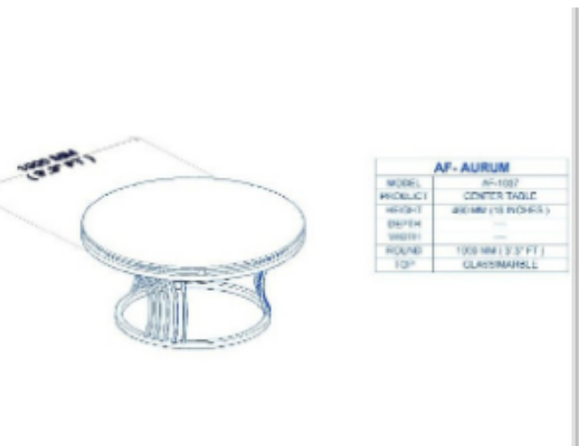 Modern Round Glass Table with Metal Wire Base