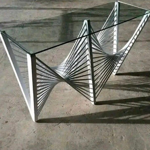 Modern Geometric Metal Coffee Table Base