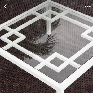 Modern Geometric Inlay Black Center Table