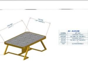 Modern White Glass Table with Gold Base