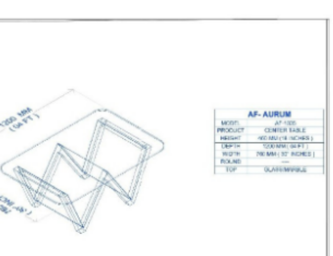 Modern Glass Table with Black Zigzag Base