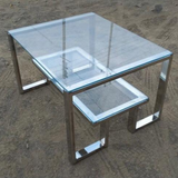 Modern Glass & Stainless Steel Coffee Table