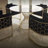 Modern Wooden Dining Table with Metal Frame