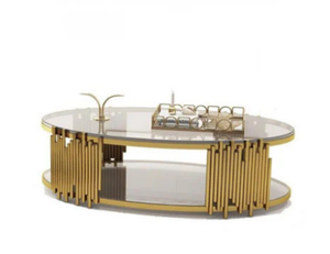 Modern Luxury Oval Table with Glass Top