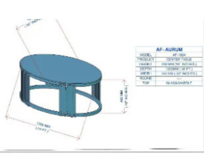 Modern Luxury Oval Table with Glass Top