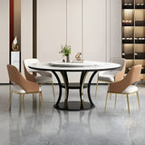 Modern Round Dining Table with Upholstered Chairs