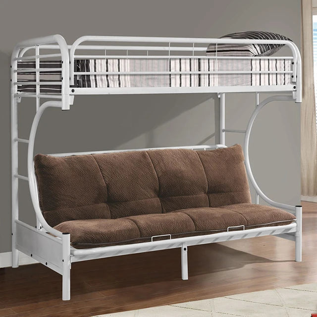 Convertible Metal Loft Bunk Bed with Futon Sofa
