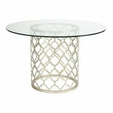 Round Modern Glass Table with Gold Base