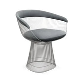 Modern wire frame bar stool with gray cushioned seat