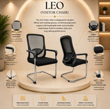 LEO Ergonomic Visitor Chair with Breathable Mesh & Lumbar Support