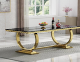 Luxury Black and Gold Rectangular Dining Table