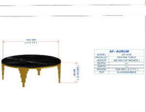 Modern Black Glass Table with Gold Legs