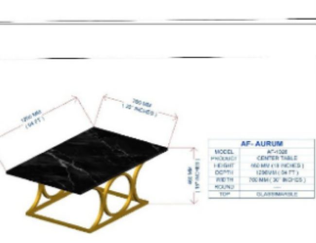 Luxury Console Table with Black Marble Top and Gold Base