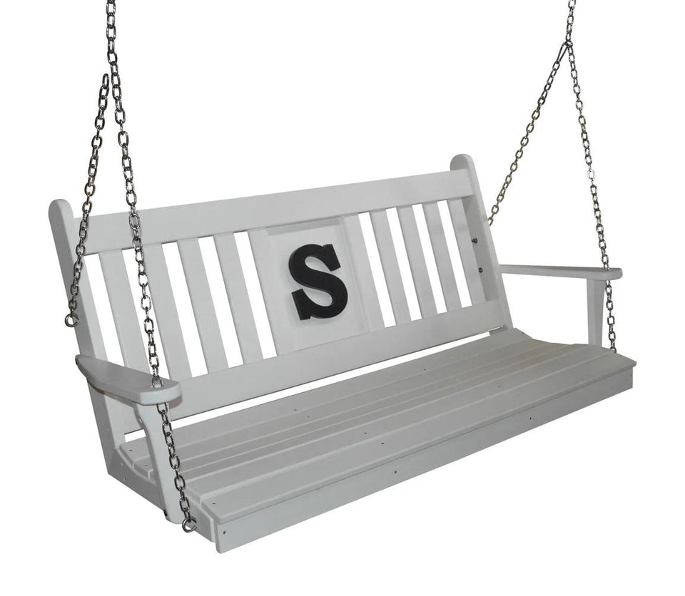 Modern White Wooden Hanging Swing Bench