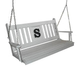 Modern White Wooden Hanging Swing Bench