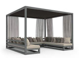 Luxury Outdoor Pergola Daybed Lounge with Curtains