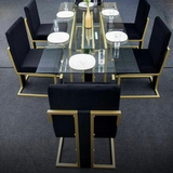 Luxury Black and Gold Dining Table Set
