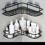 Black Corner Bathroom Shower Shelf Organizer
