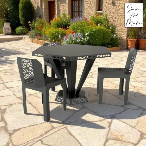 Modern Outdoor Patio Dining Set with Chairs