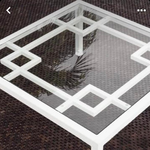 Modern Geometric Inlay Black Center Table