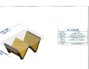 Modern Glass Table with Black Zigzag Base