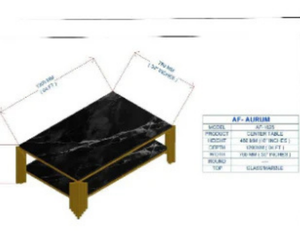 Modern Black Glass Table with Gold Accents