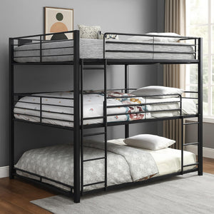 Heavy-Duty Triple Decker Metal Bunk Bed