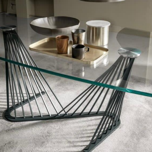 Modern Geometric Glass Center Table