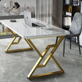 Marble Dining Table with Gold Base