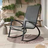 Modern Outdoor Rocking Chair – Breathable Mesh Seat & Sturdy Metal Frame
