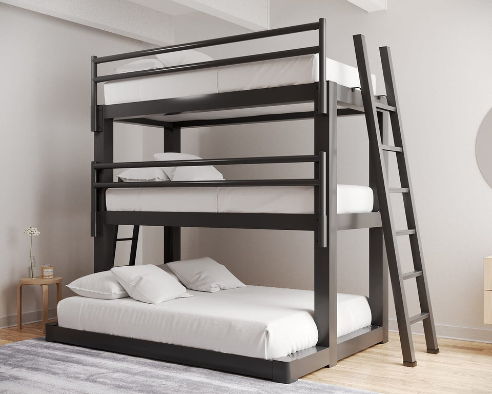 Premium Triple Decker Metal Bunk Bed – Heavy-Duty Steel Frame | Space-Saving Modern Design