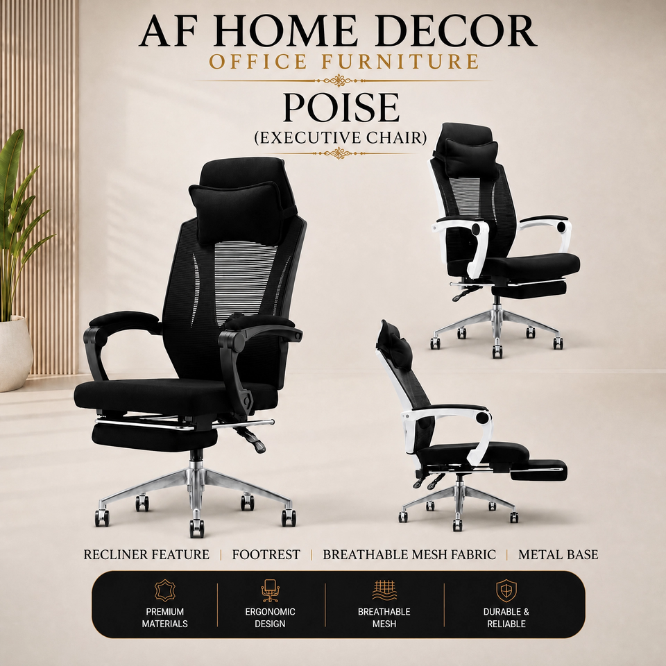 POISE Ergonomic Executive Office Chair | Recliner with Footrest