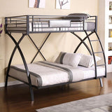 White Metal Twin Over Full Bunk Bed