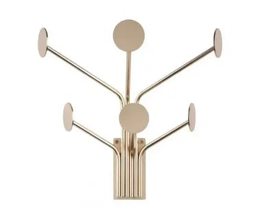 Minimalist geometric wall-mounted coat hook with arms