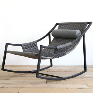 Ergonomic Modern Metal Rocking Chair with Cushion
