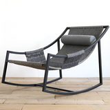 Ergonomic Modern Metal Rocking Chair with Cushion